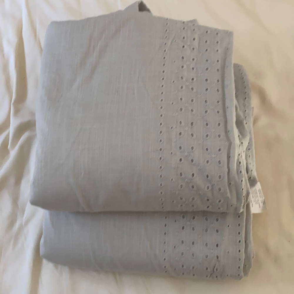 Pottery Barn Kids blackout curtains - light grey eyelet